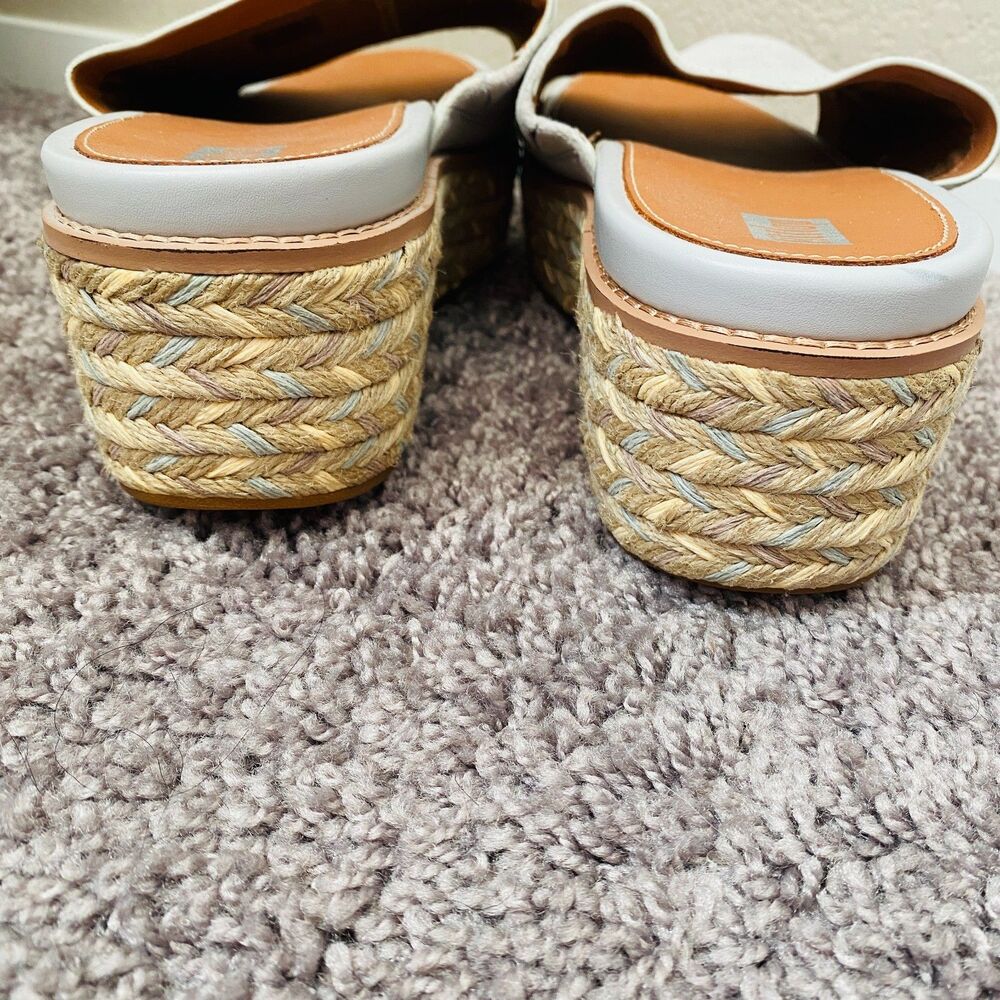 NWT FITFLOP Eloise Espadrille Suede Wedge Slides Soft Grey Size 11 - Picture 6 of 16